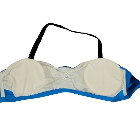 Wearion Bikini Two Piece Blue High Waist Black Criss Cross Bathing Swim Suit NEW - Picture 6 of 9